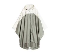 Freesmily Poncho de pluie élégant pour femmes imperméable manteau de pluie avec capuche fermeture éclair, Vert/blanc, taille unique