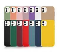 Freesom Lot de 14 Coque iPhone x/XS Rose Pale Bleu Noir Vert Menthe Jaune Couleur Uni Simple Silicone Antichoc Drole Souple Chic TPU Fantaisie Ultra Fine Original Dessin Case Cadeau Pas Cher
