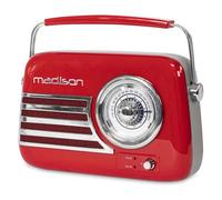 Freesound-Vr40R-Radio Vintage De 30W Sur Batterie Longue Autonomie Avec Bluetooth Usb Et Fm-Rouge