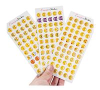 Freessom 12 Fiches Autocollant Stickers Adhésif Gommettes Motif Mignon Kawaii Emoji Animaux Cartoon Dessins Décoration Calendrier Album Scrapbooking Journal Intime Agenda Artisanat DIY Cadeau Enfant