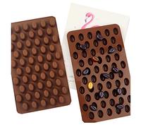 Freessom 2PCS Moulessilicone Chocolat Bonbons Formes Graine de Cafe Classique Original Résistant Pour Patisserie Biscuit Cookies Dessert Enfant DIY