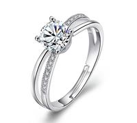 Freessom Bague Femme Amour Infini Argent 925 Diamant Zirconium Reglable Fine Delicat Ajustable Originale Faitaisie Anneau Bijoux Mariage Fiancaille Saint Valentin Pas Cher Cadeau Ideal