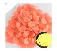 Freessom Lot de 100 Pierre Galets Phosphorescents Galet Lumineux Exterieur Decoration Maison Jardin Allée Aquarium Bassin Accessoire Perles Trésor Pirate Fantaisie DIY Cadeau (Orange Fonce)