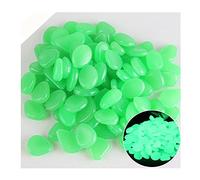 Freessom Lot de 100 Pierre Galets Phosphorescents Galet Lumineux Exterieur Decoration Maison Jardin Allée Aquarium Bassin Accessoire Perles Trésor Pirate Fantaisie DIY Cadeau (Vert)