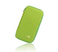 Freessom Porte Passeport Portefeuille Zip Case Étui Organiseur de Voyage de Billets de Monnaie de Cartes Pièce d'identité Documents Protection Pochette Femme Homme Famille (Vert)