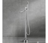 Freestanding Bath Taps, 2 Function Water Outlet G1/2 Connection Hot and Cold Floor Standing High Flow Bath Taps Floor Mount Bath Tap, Chrome