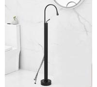 Freestanding Bath Taps 360° Swivel Hot and Cold Freestanding Bath Tap Brass Black