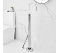 Freestanding Bath Taps 360° Swivel Hot and Cold Freestanding Bath Tap Brass Chrome