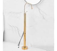Freestanding Bath Taps 360° Swivel Hot and Cold Freestanding Bath Tap Brass Gold
