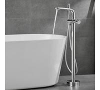 Freestanding Bathroom Tap Bath Single Handle 2 Mode Freestanding Taps for Bath Floor Mounted with Shower Attachment,Chrome