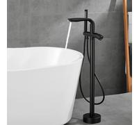 Freestanding Bathroom Tap Bath Single Handle 2 Mode Freestanding Taps for Bath Floor Mounted with Shower Attachment,Black