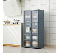 Freestanding Kitchen Storage Cabinet Pantry Cupboard with Doors Versatile Sideboard Shelf for Spices Pots & Pans - Ideal for Kitchen Living Room Dining Room - Grey