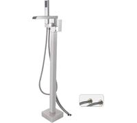 Freestanding Taps for Bath Floor Mounted Open Hot and Cold Waterfall Tap for Freestanding Bathtub,Brushed