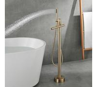Freestanding Taps for Bath with Hand Shower 360° Rotating Hot and Cold Bathroom Tap for Free Standing Bath,Brushed Gold