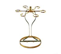Freestanding Wine Glass Rack 6 Hooks Iron Gold(Gold)