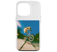 Freestyle Bicycle Riding Cat Street Trick Coque pour iPhone 13 Pro