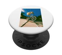 Freestyle Bicycle Riding Cat Street Trick PopSockets PopGrip Adhésif