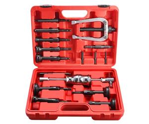 FreeTec 16 pièces Kit Extracteur Roulement Interieur, 8mm-58mm Arrache Roulement Interieur, Outil d'Extraction de Roulement de Trou Borgne avec Marteau Coulissant pour Voiture Camion Moto, Rouge