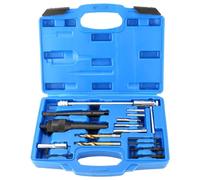 FreeTec 16PC Extracteur Bougie de Préchauffage, M8 M10 Extracteur Démonte Clé de Bougie Préchauffage Cassée avec Foret Étagé et Taraud, Kit Réparation Bougies Préchauffages pour VW Mercedes Opel CDI