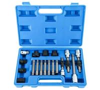 FreeTec 18pcs Coffret Douille Poulie Alternateur, 1/2" Outil Poulie Alternateur, Clé Poulie Roue Libre Alternateurs avec 33 Dents, Extracteur Demontage Alternateurs pour VW Audi VAG Fiat