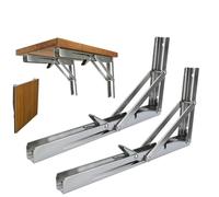 FreeTec 2 PCS 300 mm Équerre Pliable, Équerre Pliante Charge Lourde, Équerre Étagère Murale en Acier Inoxydable, Équerre Rétractable, Charge Max: 150 kg