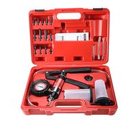 FreeTec 23 Pièces Purge de Frein à Vide, 40 PSI 26 HG Pompe a Depression de Purgeur de Frein, Manuelle Pompe a Vide de Purge Liquide de Frein pour Voiture, Moto, Camion (Rouge)