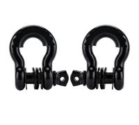 FreeTec 2pcs Manille 4x4, 4,75 T Manille de Levage, 3/4" Manilles de Remorquage 4x4, Manilles Acier Galvanisé avec Garnitures Caoutchouc pour Traction de Remorque Jeep Voiture Camion (Noir)