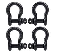 FreeTec 4 Pièces Manille 4x4, 4,75 Tonnes Manille de Levage, 3/4" Manilles de Remorquage 4x4, Manilles Acier Galvanisé de Traction de Remorque pour Jeep Voiture Camion (Noire)