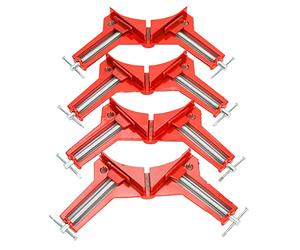 FreeTec 4pcs Pince à Angle Droit de 90 Degrés, Travail du Bois Bricolage Outils à Main Serre-joints d'angle HSM 75 mm