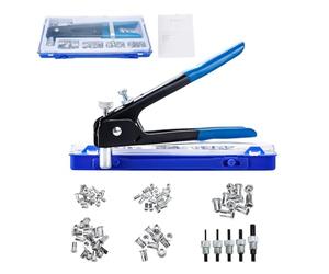 FreeTec 86pcs Pince à Insert Fileté, M3 M4 M5 M6 M8 Pince a Sertir Ecrou, Pince Écrou a Riveter et 5 Mandrins, Outil a Insert Fileté Ecrou a Sertir en Alu pour Métal Tuyau Voiture Meuble Réparation
