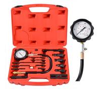 FreeTec Compressiometre Diesel, 1000 PSI 70 Bar Testeur Compression Moteur Diesel, Kit Test de Compression Moteur avec Adaptateur Bougie de Préchauffage pour TDI CDI Voiture Camion Tracteur (Rouge)