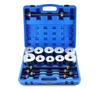 FreeTec Extracteur de Silent Bloc Extracteur de Roulement Intérieur 27pcs - Arrache Roulement Universel avec 5 Broches et 22 Douilles 34-80 mm - Kit Montage/Démontage Roulements, Joints & Silentblocs