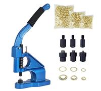 FreeTec Kit de poinçonnage à œillets 6/10/12 mm, machine à œillets robuste avec 3 matrices et 1500 œillets dorés pour bâches, rideaux, cuir, tissus, ceintures, sacs