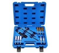 FreeTec Kit d'outils de nettoyage pour injecteurs diesel 19 pièces - Kit universel de nettoyage pour siège d'injecteur et brosse d'arbre - avec brosses, extensions pour moteurs diesel
