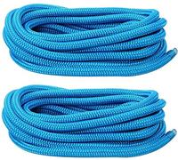 FreeTec Lot de 2 cordes d'amarrage en nylon pour bateau - Avec œillet - Diamètre : 12 mm - Longueur : 6 m - Bleu
