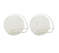 FreeTec Lot de 2 cordes d'amarrage en nylon pour bateau - Avec œillet - Diamètre : 16 mm - Longueur : 7,6 m - Blanc