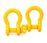 FreeTec Lot de 2 manilles Droites avec vis sécurisées 4,75 T pour remorquage et remorque, Acier galvanisé (Jaune)