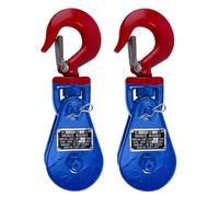 FreeTec Lot de 2 poulies de 2 tonnes avec crochet pour treuil