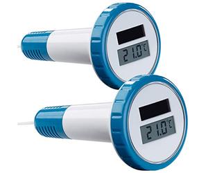 FreeTec Lot de 2 thermomètres solaires pour bassin et piscine - Affichage LCD - IPX7