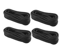 FreeTec Lot de 4 cordes d'amarrage en nylon pour bateau - Avec œillet - Diamètre : 12 mm - Longueur : 6 m - Noir