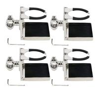 FreeTec Lot de 4 porte-gobelets pliables réglables en acier inoxydable - Pour marine, bateau, caravane, voiture - 55 à 75 mm - Rail vertical ou horizontal