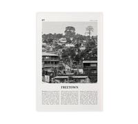 Freetown - Impression sur toile de style rétro, carte de ville africaine, Sierra Leone, noir et blanc, paysage de voyage, décoration murale pour chambre, bureau, 50 x 75 cm