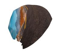 Freeway Highway Road in the Desert Print Beanie Hat for Women, Beanie Unisex Skull Cap Stylish Beanie Winter Headwear Soft Comfy Headwear Chemo Cap Cozy Sleep Cap for Hair Loss, Multi-usage As Beanie