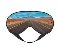 Freeway Highway Road in The Desert Print Masque de sommeil en soie pour les yeux en satin doux Sangle élastique Fard à paupières de nuit pour la sieste de voyage pour homme et femme