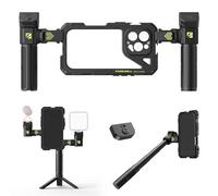 Freewell Genius Rig Cage pour iPhone 16 Pro - Installation sans Outil, poignées multifonctionnelles pour trépied et Monopode, télécommande Bluetooth
