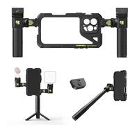 Freewell Genius Rig Cage pour iPhone 16 Pro Max - Installation sans Outil, poignées multifonctionnelles pour trépied et Monopode, télécommande Bluetooth