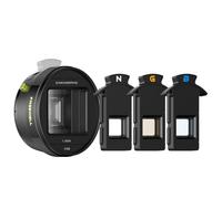 Freewell Objectif anamorphique 1,55x pour iPhone et Samsung - Streak 3 en 1 (neutre, or, bleu) - Objectif cinématographique pour smartphone avec bokeh ovale - Compatible avec étui et cage de 17 mm