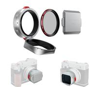 Freewell The Real Lens Hood - Filtre CPL/Brume, Flipable, Fonctionnement sans Contact pour Fuji GFX100RF (Argent)