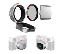 Freewell The Real Lens Hood - Filtre hybride CPL/brumisateur, flip, sans contact pour Fuji X100VI, X100V, X100 Series (argent)