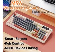 FreeWolf-Clavier sans fil M96 avec écran, clavier de jeu ergonomique, connexion Bluetooth en mode touristes, liaison multi-appareils MoonlitNight Kit